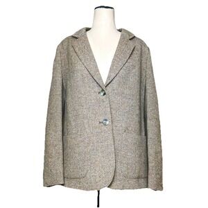 Jimmy Hourihan Herringbone Tweed Blazer Pure New Wool Made In Ireland 10-12